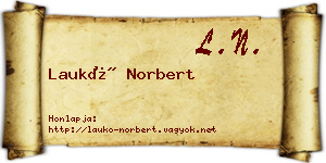 Laukó Norbert névjegykártya